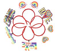 PACKOVE 6 Pezzi Rainbow Love Hairband fascia per donne copricapo femminile fascia arcobaleno per ragazze cerchio per del festival fasce del festival tessuto Colorful
