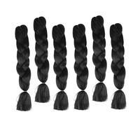 PACKOVE 6 Pezzi Treccia Di Parrucca Falso Estensioni Intrecciato Africana Finta Per Ragazze Black Seta Di Yaka in Fibra Chimica Ad Alta Temperatura