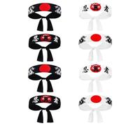 PACKOVE 8 Pezzi Fascia Giapponese Bushido da Chef per Sushi, Copricapo Sportivo Samurai Resistente, Bandana Hachimaki per Karate e Costume Ninja da Cucina