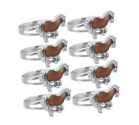 PACKOVE 8pezzi Anello che Cambia Colore per Ragazzo Ragazza Ragazza Design Forma di Cavallo Anelli Umore Regolabili che Cambiano Temperatura come Regali per Ragazze e Ragazzi Accessori