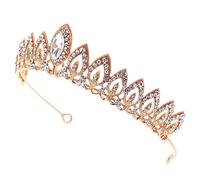 PACKOVE Accessorio per con di strass copricapo da sposa da sposa decorazioni coroncina sposa accessori per da sposa corone di compleanno per le donne lega D'oro