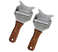 PACKOVE Affetta Tartufi Portatile in Acciaio Inox e Legno Resistente, Set 2 Pezzi Anti-ruggine per Formaggio, Cioccolato e Aglio, Gadget Cucina Versatile