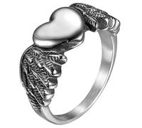 PACKOVE Anello Cuore per Donna Anello alla Moda in Lega Sicura Design ad Ala d Angelo Gioiello Delicato e Confortevole per Ogni Occasione