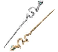 PACKOVE Bacchette per Chioma da Donna a Forma di Serpente 2 Pezzi in Lega Strass, Accessori Minimalisti per Chignon e Styling Elegante, Fermagli per Chioma Lunghi e Cosplay