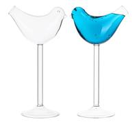 PACKOVE Bicchieri da Cocktail a Forma Creativa 150ml in Vetro Trasparente Set 2 Pezzi per Bar e Casa, Calici da Martini Moderni Multiuso per Vino e Succhi