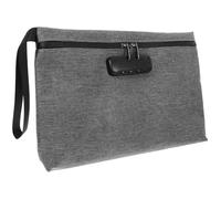 PACKOVE Borsa Con Lucchetto Portatile Per Soldi e Documenti Borsa Da Viaggio in Tessuto Grigio Scuro Con Ampia Capacità Per Gioielli Valori e Passaporti Business