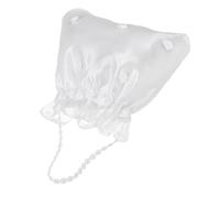 PACKOVE Borsa da Sposa Bianca in Satin con Decorazioni Floreali per Wedding Day, Borsetta Raffinata per Bride e Flower Girl, Design Charming e Dimensioni Compatte