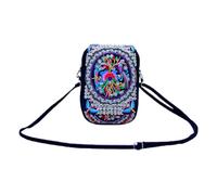 PACKOVE Borsa Mini Ricamata, Borsello Tracolla Donna in Canvas e Poliestere, Doppio Risvolto, Capacità Moderata, per Uscite e Shopping