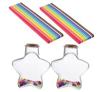 PACKOVE Bottiglia in Plastica Trasparente dei a Forma di Stella con Carta Origami, Resistente e Decorazione per, per Candy Bottles e Regali di Dichiarazione