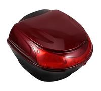 PACKOVE Box Porta Casco Moto Piccolo in Plastica Rossa, Bauletto Posteriore Multiuso Resistente per Bici e Scooter, Valigetta Portaoggetti per Accessori Moto da Viaggio