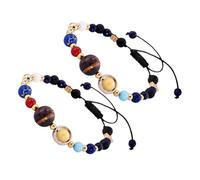 PACKOVE Bracciale Con Solare Alla Moda 2 Pezzi Bracciale Con Perline 8 Pianeti E Stelle