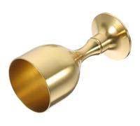 PACKOVE Calice in Ottone Base Alta, Tazza Buddista in Metallo Resistente All’usura, Coppa Decorativa Multifunzionale per Liquori, Vino e Tè, per Ristorazione e Offerte Rituali