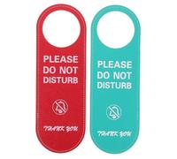 PACKOVE Cartello Non Disturbare per Porta in Pelle Pu, Set 2 Pezzi Rosso e Verde, Foro per Maniglia, Segnaletica Ufficio e Sala Riunioni per Privacy e Comunicazione Chiara