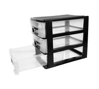 PACKOVE Cassettiera in Plastica Nera a 3 Strati, Leggera e Compatta, Design Multi-cassetto per Massimizzare lo Spazio in Ufficio e Soggiorno