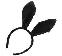 PACKOVE Cerchietto Orecchie da Coniglio Nero per Cosplay e Feste, Fascia per Chioma Donna Accessorio a Forma di Coniglietto, Copricapo Taglia Unica per Halloween e Carnevale