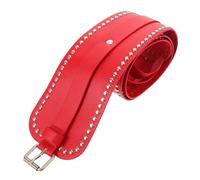 PACKOVE Cintura Rossa Larga in Pu con Borchie e Rivetti Stile Punk Vintage per Donna Adatta Jeans Abiti e Occasioni Speciali
