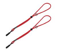 PACKOVE Cinturini da Polso Regolabili in Nylon Rossi per Guanti da Sci, Cordino Anti-smarrimento per Guanti Invernali, Coppia di Guinzagli Elastici per Accessori Sci e Snowboard,