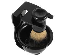 PACKOVE Ciotola Da Barba Per Uomo Pennello Da Barba Setole in Nylon Portapennello Kit Completo Supporto Per Pennello