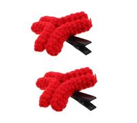 PACKOVE Clip per Frangia Ricamate Mano Rosse con Simbolo di Rabbia Fermagli da Capelli Creativi in Stile Cartone Animato per Donne Accessori Originali per Streaming e Eventi