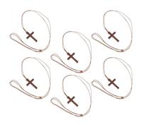 PACKOVE Collana Ciondolo a Croce in Legno Naturale da 6 Pezzi Accessorio Religioso Versatile per Specchietto Retrovisore Auto Regalo Natalizio e Bomboniera Cristiana per Uomini e Donne