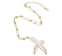 PACKOVE Collana Donna con Pura e Ciondolo Croce Religiosa Minimalista Gioielli Cristiani Leggeri e Ipoallergenici per Natale e Battesimo Accessorio Versatile per Fede e Spiritualità