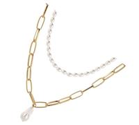 PACKOVE Collana Pendente Donna in Lega Gioiello Barocco Retrò Catena per Clavicola Elegante Set per Festa Romantica o Incontro tra Amiche