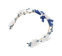 PACKOVE Copricapo da Sposa Fiori e Foglie di Argilla Bianca Accessorio per Capelli Fatto Mano Cristalli e Strass Design Elegante e Leggero per Abbinarsi al Velo Acconciature da Sposa