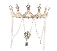 PACKOVE Corona Lolita Nappa e Strass, Tiara Per Ragazza Antiallergica in Lega Resistente, Copricapo Elegante Per Feste, Matrimoni e Compleanni, Accessorio Luminoso Per Bambine