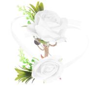 PACKOVE Corsage e Boutonniere Sposa con Artificiali Bianche per Matrimonio e Cerimonia Accessorio Costume Riutilizzabile e Decorativo