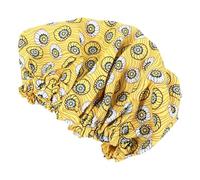 PACKOVE Cuffia da Notte Elasticizzata in Poliestere Giallo Design a Fascia Elastica la Cura dei Chioma, per Donne Adulte e Protezione Durante Sonno
