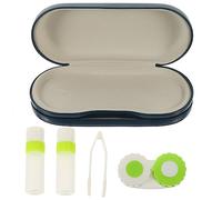 PACKOVE Custodia Per Occhiali Doppia Specchio, Porta Lenti a Contatto Portatile in Materiale Pu Resistente, Scatola Multiuso Per Occhiali e Lenti, Per Uso Quotidiano e Viaggio