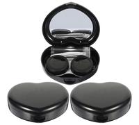 PACKOVE Custodie Portatili per Leggere e Pratiche Set da 3 in Pp Nero, Dimensioni Ridotte con Specchio Integrato, per Valigia o