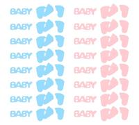 PACKOVE Decorazioni Gender Reveal Coriandoli Impronta Piede in Pvc Blu e Rosa, 2 Set per Feste a Tema Piedi, Soluzione Facile e Versatile per Compleanni