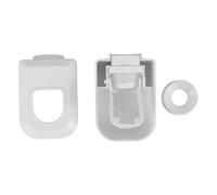 PACKOVE Dispenser di Dentifricio da Parete in Abs Bianco Spremiagrumi Automatico, Porta Dentifricio e Portabicchieri Integrato, Mensola Portaoggetti per Bagno Organizzato senza Foratura,