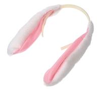 PACKOVE Fascia per Chioma Orecchie di Coniglio in Peluche Bianco, Comoda e Sicura per Ragazzo Ragazza, Accessorio per Carnevale e Feste in Maschera