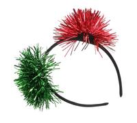 PACKOVE Fascia Per Fascia Per Festa Di Natale Pom Accessorio Per Per Le Donne Fasce Natalizie Accessori Per Con Pon Pon Fascia Di Prua Orecchie Seta Brillante Rosso