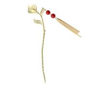PACKOVE forcina a tulipano forcina in stile cinese bastoncino per bastoncini per accessori per hanfu cinese squisita forcina antico tornante forcine plastica D'oro