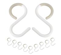 PACKOVE Ganci a Forma di S in Plastica Bianca per Cucina e Bagno, Soluzione Robusta per Appendere Asciugamani e Accappatoi, Confezione da 12 Pezzi