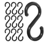 PACKOVE Ganci a S Resistenti alla Ruggine e Non Si Piegano Nero in Plastica 50 come Organizer da Appendere per Armadio e Camera da