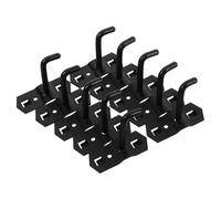PACKOVE Ganci da Installazione Facile 10 in Ferro Nero e Design, Supporti Robusti per Pannelli a Fori Quadrati per Scaffali e Espositori Salvaspazio