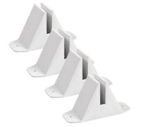 PACKOVE Kit Base Supporto per Recinzione da Giardino 4 Pezzi in Plastica Bianca Base Antiribaltamento per Staccionate Piccole da Esterno