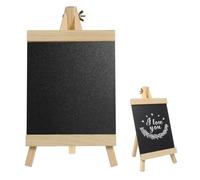 PACKOVE Lavagna da Tavolo in Legno 16x29 Cm Cavalletto Supporto, Lavagna Messaggi Cancellabile per Matrimonio, Menù, Feste e Ristoranti, Lavagnetta Leggera per Esposizione su Tavoli