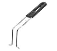 PACKOVE Manico per Cestello Friggitrice Nero in Plastico e Acciaio Inox, Facile da Pulire, Impugnatura Antiscivolo per Cucine Commerciali e Ristoranti