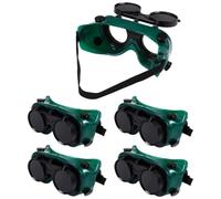 PACKOVE Occhiali di Protezione per Saldatura Ribaltabili in Plastica 5 Pezzi Montatura Morbida e Coperchio Sollevabile, Equipaggiamento Protettivo Antigraffio per Saldatori, Adatti