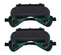 PACKOVE Occhiali Protettivi per Saldatori 2 Pezzi Lenti Ribaltabili Antiappannamento, Sovraocchiali Regolabili per Saldatura, Taglio e Lavori Industriali, Protezione Occhi Leggera