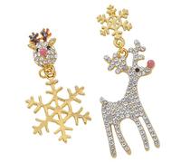 PACKOVE Orecchini Pendenti Asimmetrici Donna Design di Alce e Fiocco di Natalizio Accessori per Orecchie Creativi per Feste