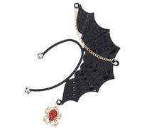 PACKOVE Orecchino Ear Cuff di Folletto Nero in Lega Leggero e Facile da Indossare per Halloween e Matrimonio Stile Gotico Chic con Luminosi