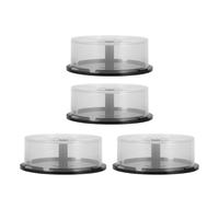 PACKOVE Organizer per CD e Dvd in Plastica Trasparente, Set 4 Custodie Vuote, Capacità 25 Dischi, Contenitori Impilabili per Casa e Viaggio