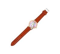 PACKOVE Orologio Con Motivo Cavallo Per Bambino Bambina Cinturino in Pelle Utile Per Insegnare L'orario e Adatto a Scuola Aperto (color Caffè)