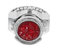 PACKOVE Orologio Da Dito Anello Mini Casual in Lega Di Zinco Quadrante Rosa Decorativo, Elegante Orologio Unico Da Donna Per Uso Quotidiano e Occasioni Speciali